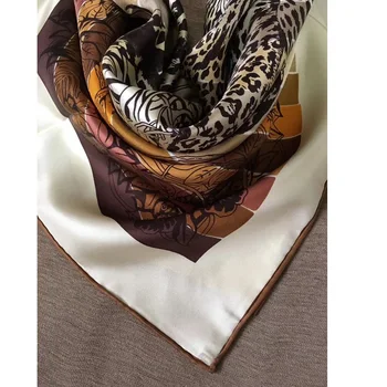 Mode Leopard Printet Silke Tørklæde Sjal Wraps Pladsen 35