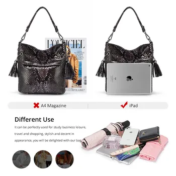 REALER skulder tasker til kvinder 2019 luksus håndtaske kvinder tasker designer Hobos med kvast dyreprint lille Crossbody taske
