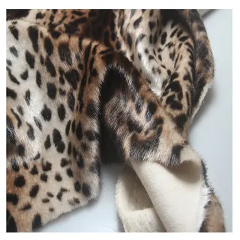 Høj kvalitet leopard punkt kanin pels stof til patchwork,velvet efterligning pelliccia imiteret pels stof