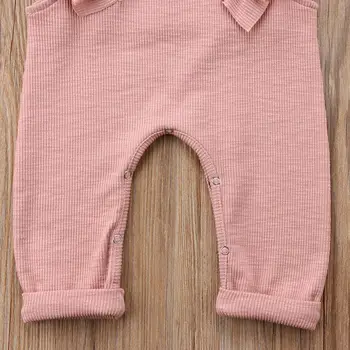 Pudcoco Nyeste Mode Toddler Baby Pige Tøj Solid Farve Flæse Romper Buksedragt Overalls Lange Bukser Tøj Tøj