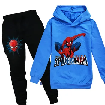 Disney Børn Drenge Piger Hættetrøjer Bukser, der Passer Tegnefilm Spiderman børnetøj Sweatshirts Casual Mode Pullover Jogging Bukser