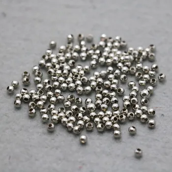 500PCS Engros DIY perler, Runde perler knappen Sølv-plade til Armbånd, Halskæde Bearbejdning af metal-dele til smykkefremstilling Design