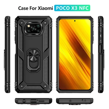 For Xiaomi POCO X3 NFC POCO F2 Pro Tilfælde Stødsikkert Armor Case Ring Stå Kofanger Telefonen Tilbage Dække For Xiaomi Pocophone X3 NFC