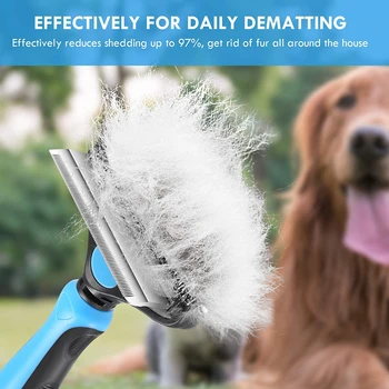 Benepaw Professionel Hund Kam Rake 2 I 1 Sikker Dobbelt-Sidet Komfortable Håndtag Pet Grooming Brush Til Måtter, Tangles Fjerne