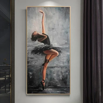Smuk Ballerina Portræt Lærred Maleri Plakat og Print Væg Kunst Billedet Cuadros Hjem Dekoration til stuen Indretning