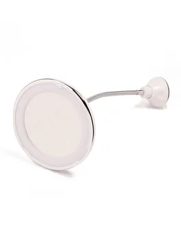 10x Forstørrelse LED Spejl 360 Rotation Fleksibel Svanehals, Tændte Badeværelse Makeup Barberspejl Justerbar Bøjelig Svanehals