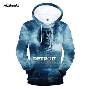 2019 Nye Mode Hoodie Detroit Blive Menneskelige 3D-Hættetrøjer Mænd/Kvinder Casual Sweatshirt 3D-Print Detroit Blive Menneskelige Mænd Hoodie