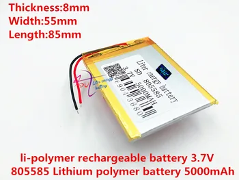 3,7 V 5000mAh 805585 Lithium Polymer Li-Po-li-ion Genopladeligt Batteri celler Til Mp3-MP4 MP5 GPS mobil