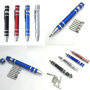 8 I 1 Skruetrækker Pen Sæt Pocket Præcision Reparation Multi -Værktøj, Skruetrækkere Pen Multifunktion Praktisk Håndværktøj