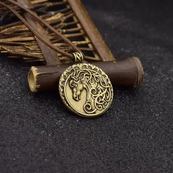 SanLan 12PCS Engros Antik Bronze Gypsy Vanner Hest Hoved Vedhæng Talisman Søde Dyr Charme Halskæde Amulet Gave Smykker