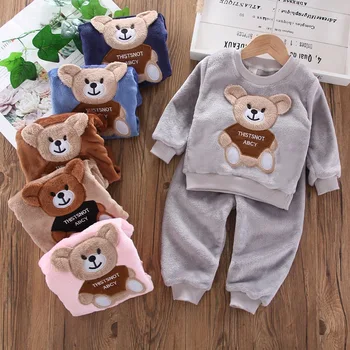 2020 Nye Vinter Sød Bjørn Homewear Mode Pyjamas Baby Boy Tøj Sæt Til Piger, Tøj Buksetrold Barn, Garcon, Passer Børn