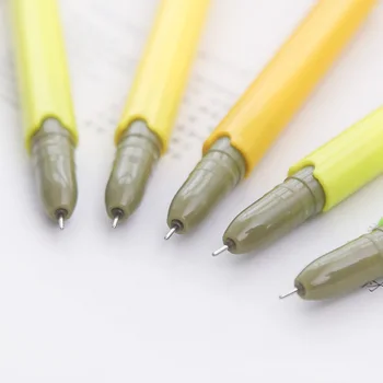 5 stk. Søde abe gel pen Gul Banan 0,5 mm Sort farve blæk penne til at skrive Kontorartikler, skoleartikler Materiale escolar F748