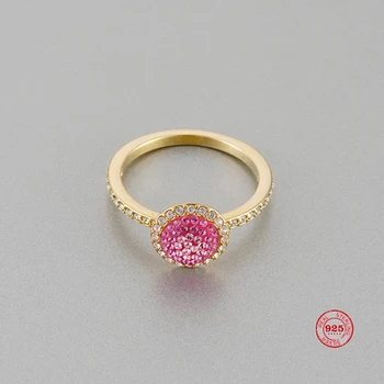 2020 Nye Mode Charme Ren 925 Sølv Originale 1:1 Kopi, Sød Pink Fantasy Mode Ring Ring Kvindelige Luksus Smykker Gaver