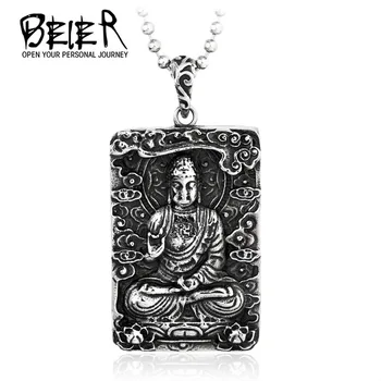 Beier nye butik Halskæde buddha 316l rustfrit stål kinesisk stil Avalokitesvara smykker LLBP8-136P