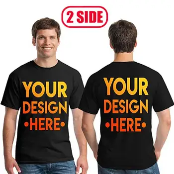 Dit EGET Design til to sidelommer Logo/Billede Brugerdefinerede Tshirt Mænd og kvinder DIY Bomuld T-shirt med Korte ærmer Casual T-shirt 36 farver