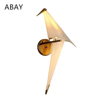 ABAY FØRT Fugl Design væglampe sengelampe Kreative Origami Papir Kran væglampe til Hems Soveværelse Undersøgelse Foyer Spisestue