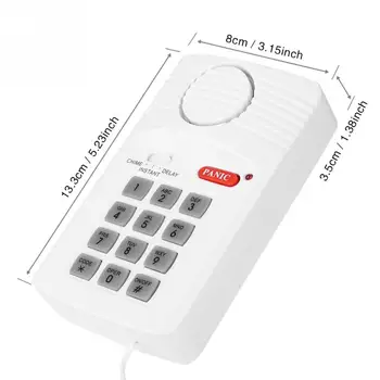Sikkerhed Tastatur Dør Vindue Alarm System med 3 Indstillinger med Panik-Knappen for hjemmekontor ABS
