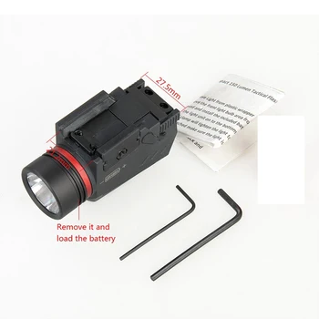 Taktisk LED Lommelygte Grøn / Rød Laser Syn For 20mm Jernbane Mini Glock Pistol Pistol Lys lanterna Airsoft Lys