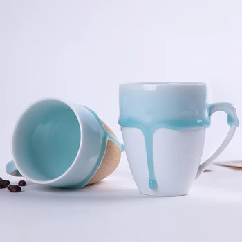 Jingdezhen keramiske krus og kop elskere design glasur kop mælk morgenmad kopper, Krus og Kopper Kaffe Te Mælk med Håndtag Gave