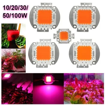 LED cob full sepctrum 10W/20W/30W/50W/100W plante vokser chip Høj Effekt perle Lampe Modul projektør 400-840nm gratis fragt 5pcs