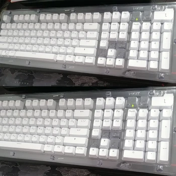 Gaming tasterne Mekanisk tastatur cap-Tasten 104 Nøgler Gennemskinnelige Baggrundslys Hvid & Sort Tasterne russisk/koreansk Centrale Cap Skifter