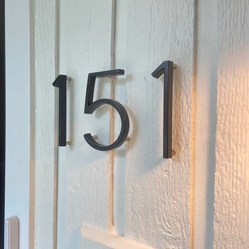 125mm husnumre Adresse Hjem Døren Offentlig Sort Zink Legering 5 i. #0-9 Store Dør Tegn Plader