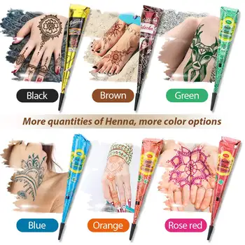 9PCS Krop Maling Henna Tatovering Midlertidig Kegler Indisk Creme Ansigt, Krop, Maling, Tegning Pigment Mehndi Finger DIY Tegning Creme