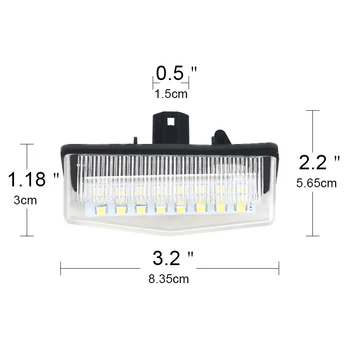 2 stk/1 Par Antal LED Nummerplade Lampe Lyser licens lampe Signal lys Fejl Gratis 24SMD 6500k 12V Hvid Toyota PRIUS