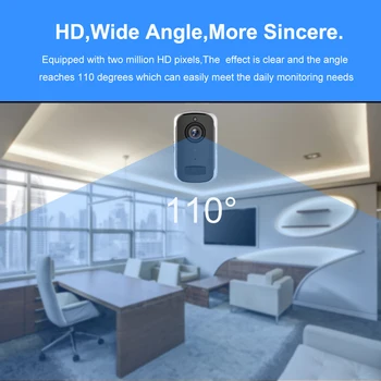 Udendørs IP-Kamera 3MP HD Batteri, WiFi Trådløse overvågningskamera 1536P Home Security Vandtæt PIR Alarm Lyd-Lavt Strømforbrug