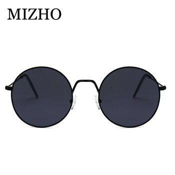 MIZHO Vintage Gul Mænd Solbriller Kvinder Retro Punk Stil, Stor Rund Metal Farverige Linse solbriller Mode Eyewear Hip Hop