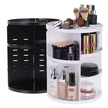 360-graders Roterende Makeup Organizer Boks Børste Smykker Arrangør Tilfælde, Smykker, Makeup Kosmetiske opbevaringsboks