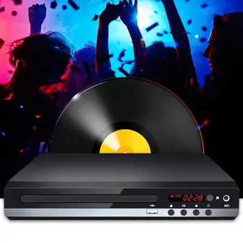 Multi-Format Karaoke OS, kan du Tilslutte USB-VCD Fjernbetjening MIC Input-CD-DVD-Afspiller Til TV Med Kabel-Nem at Installere Hjem Bærbare