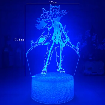 Nye 3d-Lampe Japansk Anime Naruto Kurama Figur Nightlight Gave til Børnene Barnets Soveværelse Dekoration Farve Skiftende Led Nat Lys