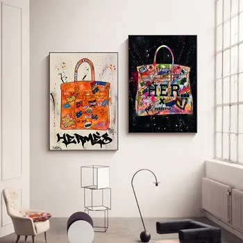 Moderne Mode Birkin taske Dekoration tryk på Lærred Maleri Plakat Kunst Væg Billeder til stuen Home Decor