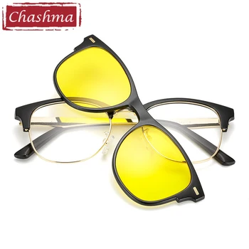 Chashma Brand Designer Eyewear Kvinder Klip Polariserede Linser Magnet Nat Kørsel Gule Solbriller Optiske Briller med 3 Klip