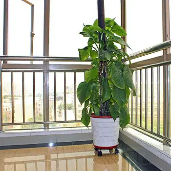 Metal Plante Flower Pot Stå Vogn Caddie på Hjul Indendørs Udendørs Hjem haveredskaber