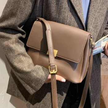 Solid farve Large Tote taske 2021 Mode Nye Kvalitet PU Læder Kvinders Designer Håndtaske med Høj kapacitet Skulder Messenger Taske