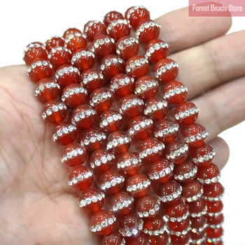 Natursten Glat Ring Diamanter Røde Agater Runde Løse Perler til Smykker at Gøre Diy Armbånd, Øreringe 15