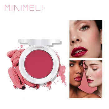 MINIMELI Matte Lip Tint Fugtgivende Liquid Lipstick Kind Rouge Pulver Blush Makeup Sæt Vandtæt Kosmetik