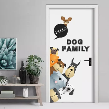 Kreative klistermærker søde panda hund familie wall sticker kids room home decor bamse kids room decal baby nursery room Decor