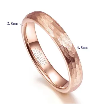 Wolframcarbid Ringe, Rose Guld Geometrisk Figur 4 mm Bredde Mænd Kvinder Ringe Anillos para hombres Bryllup Bands Drop Shipping