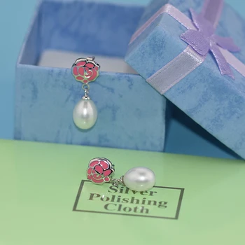 YIKALAISI 925 Sterling Sølv smykker til office kvinder 8-9mm Naturlige Ferskvands Perle smykker Til Kvinder blomst