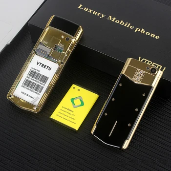 Luksus Metal Signatur Telefon 2G GSM Særlige Stil Business Skyder Slanke Cool Mini-Kort Telefon BT Ringe Vibration Anti Tabt