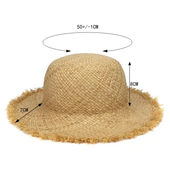 Pige Solid stråhatte Dome Toppen Store Randen Baby Dreng Børn Halm Bånd Strand Hat Hætte til Teenage Panama Ferie Trilby Hat