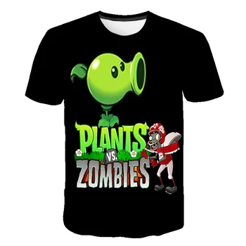Børn T-shirts, Planter Vs Zombies Krige Drenge Tøj Tegnefilm Spil Mønster, Drenge Tøj, Børn O-Neck T-shirt Sommer Toppe 4-14T
