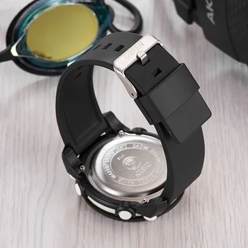 Mode Elektronisk Digital Armbåndsur Mænd Sort Militære Silikone sportsur Mand Vandtæt Alarm hånd mandlige ure