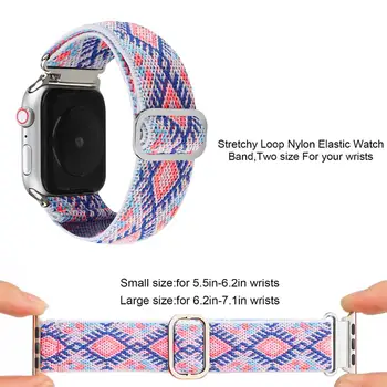 Nylon Rem Retro Urrem For Apple Watch6 5 4 3 2 1 SE Elastisk Med Metal Oval Spænde For iWatch 44mm 40mm 42mm 38mm Armbånd