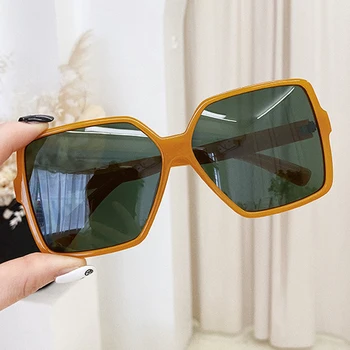 Ins nye vintage square solbriller til kvinder og mænd luksus mærke oversize gradient sol briller kvindelige elegante orange nuancer