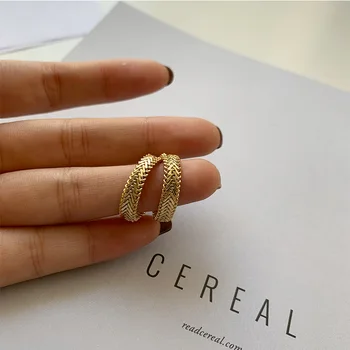 Garn Vævet Slange, Kæde, Dobbelt Lag 14K Forgyldt Index Finger Ringe Til Dame Fashion Cool Kvindelige Guld Tilbehør Slange Ring