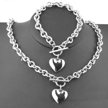 Hjerte halskæde til kvinder i rustfrit stål par halskæde kæde om halsen vedhæng kvinde mode halskæde smykker engros 2020